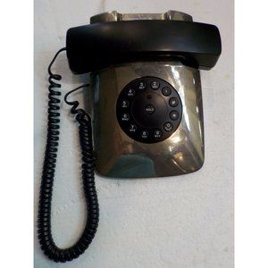 Vintage 1984 Italian Design Grand Prix TeleQuest Rare Chrome Look Telephone